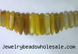 CTD2163 Top drilled 8*20mm - 10*40mm sticks agate gemstone beads