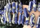 CTD2247 Top drilled 10*22mm - 12*45mm faceted nuggets sodalite beads