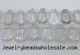 CTD2265 Top drilled 16*28mm - 20*30mm faceted freeform white crystal beads