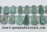 CTD2269 Top drilled 16*28mm - 20*30mm faceted freeform amazonite beads