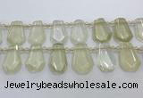 CTD2272 Top drilled 16*28mm - 20*30mm faceted freeform lemon quartz beads