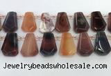 CTD2277 Top drilled 16*28mm - 20*30mm faceted freeform agate beads