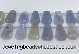 CTD2330 Top drilled 16*18mm - 20*30mm freeform blue chalcedony beads