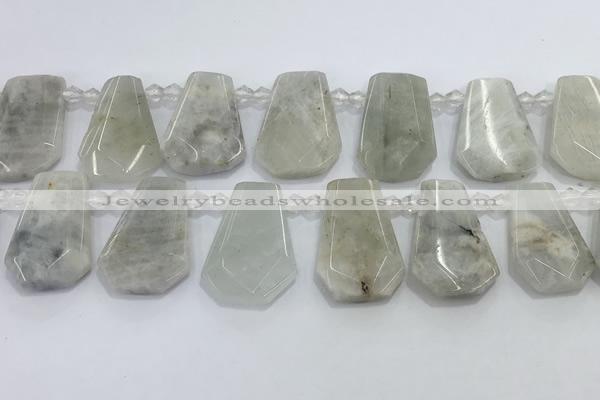 CTD2331 Top drilled 16*18mm - 20*30mm freeform white moonstone beads