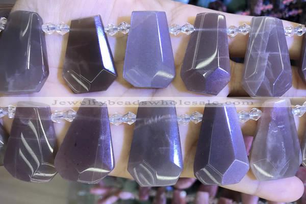 CTD2336 Top drilled 16*18mm - 20*30mm faceted freeform moonstone beads