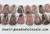 CTD2360 Top drilled 16*18mm - 20*30mm faceted freeform rhodonite beads