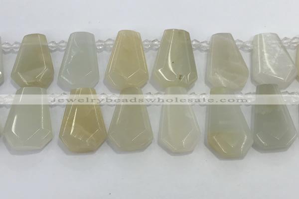 CTD2361 Top drilled 16*18mm - 20*30mm faceted freeform moonstone beads