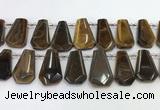 CTD2365 Top drilled 16*18mm - 20*30mm faceted freeform tiger eye beads