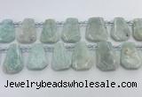 CTD2366 Top drilled 16*18mm - 20*30mm faceted freeform amazonite beads