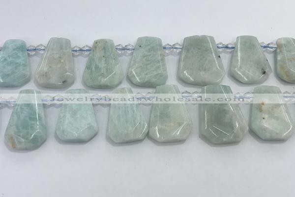 CTD2366 Top drilled 16*18mm - 20*30mm faceted freeform amazonite beads