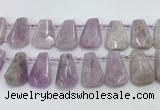 CTD2369 Top drilled 16*18mm - 20*30mm faceted freeform kunzite beads