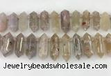 CTD2391 Top drilled 13*30mm - 14*42mm sticks sakura agate beads