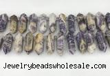 CTD2395 Top drilled 13*30mm - 14*42mm sticks charoite beads