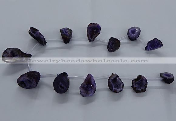 CTD2502 Top drilled 15*20mm - 25*35mm freeform druzy agate beads