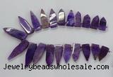 CTD2511 Top drilled 15*25mm - 16*50mm sticks agate gemstone beads