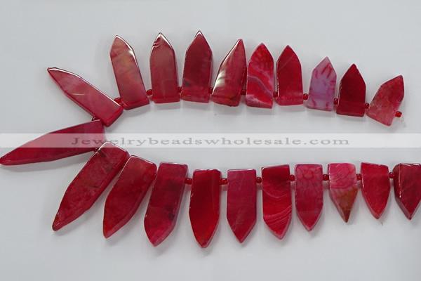 CTD2512 Top drilled 15*25mm - 16*50mm sticks agate gemstone beads