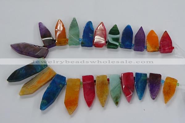 CTD2515 Top drilled 15*25mm - 16*50mm sticks agate gemstone beads