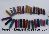 CTD2522 Top drilled 10*25mm - 12*50mm sticks agate gemstone beads