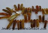 CTD2533 Top drilled 8*30mm - 11*50mm sticks agate gemstone beads