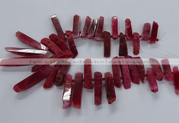 CTD2535 Top drilled 8*30mm - 11*50mm sticks agate gemstone beads