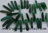 CTD2538 Top drilled 8*30mm - 11*50mm sticks agate gemstone beads