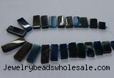 CTD2545 Top drilled 12*20mm - 15*40mm rectangle agate gemstone beads