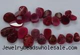 CTD2551 Top drilled 18*25mm - 30*40mm freeform agate gemstone beads