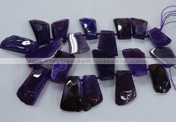 CTD2557 Top drilled 20*35mm - 30*45mm freeform agate gemstone beads