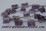 CTD2572 15.5 inches 28*30mm - 30*33mm freeform druzy amethyst beads