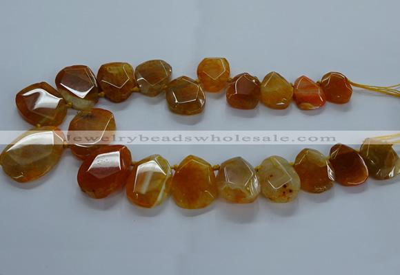 CTD2585 Top drilled 20*25mm - 30*40mm faceted freeform agate beads