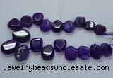 CTD2586 Top drilled 20*25mm - 30*40mm faceted freeform agate beads