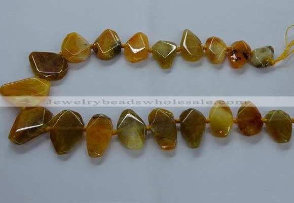 CTD2593 Top drilled 15*20mm - 25*35mm faceted freeform agate beads