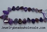 CTD2595 Top drilled 15*20mm - 25*35mm faceted freeform agate beads