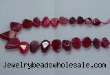 CTD2596 Top drilled 15*20mm - 25*35mm faceted freeform agate beads