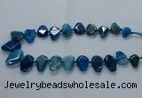 CTD2597 Top drilled 15*20mm - 25*35mm faceted freeform agate beads