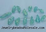 CTD2625 Top drilled 10*25mm - 20*45mm nuggets plated druzy quartz beads