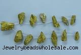 CTD2635 Top drilled 10*25mm - 20*45mm nuggets plated druzy quartz beads