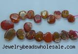 CTD2640 Top drilled 20*25mm - 30*40mm faceted freeform agate beads