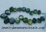 CTD2645 Top drilled 20*25mm - 30*40mm faceted freeform agate beads