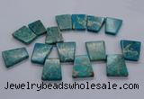 CTD2654 Top drilled 25*35mm - 30*40mm trapezoid sea sediment jasper beads