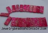 CTD2660 Top drilled 18*45mm - 20*48mm rectangle sea sediment jasper beads