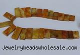 CTD2665 Top drilled 14*27mm - 16*42mm rectangle agate jasper beads