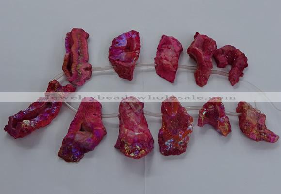 CTD2672 Top drilled 25*30mm - 35*60mm freeform plated druzy agate beads