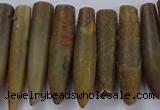 CTD2676 Top drilled 8*30mm - 12*50mm bullet agate fossil beads