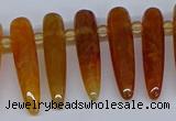 CTD2724 Top drilled 8*35mm bullet agate gemstone beads wholesale