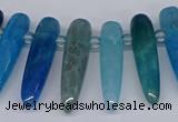 CTD2727 Top drilled 8*35mm bullet agate gemstone beads wholesale