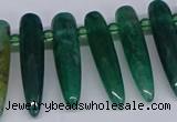 CTD2728 Top drilled 8*35mm bullet agate gemstone beads wholesale