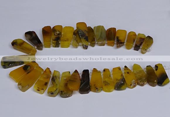 CTD2740 Top drilled 15*35mm - 18*40mm freeform agate beads