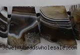 CTD2770 Top drilled 25*30mm - 35*40mm freeform line agate beads