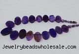 CTD2782 Top drilled 15*25mm - 25*40mm oval agate gemstone beads